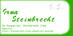 irma steinbrecht business card